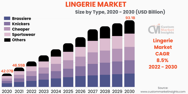 Lingerie Market Size, Trends, Share, Global Forecast To 2030
